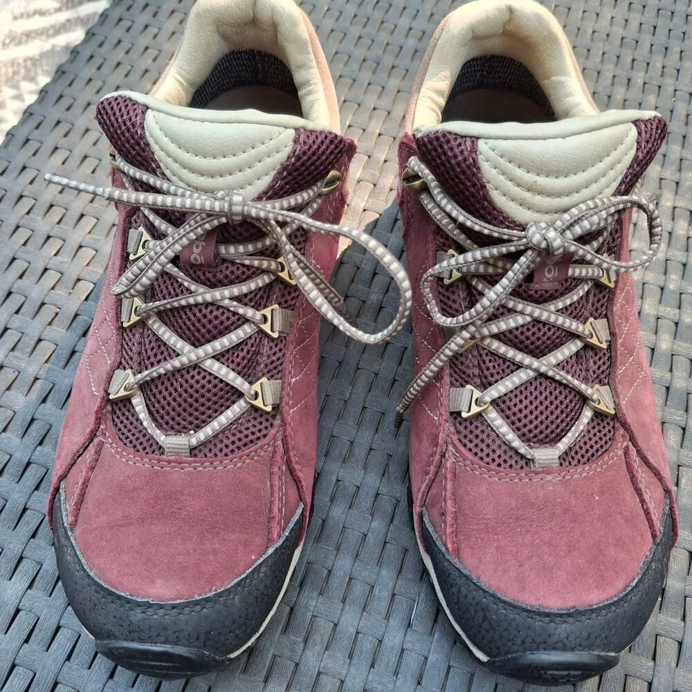 Oboz sapphire low B-Dry waterproof trail walking hiking shoes leather womens US - Picture 2 of 11